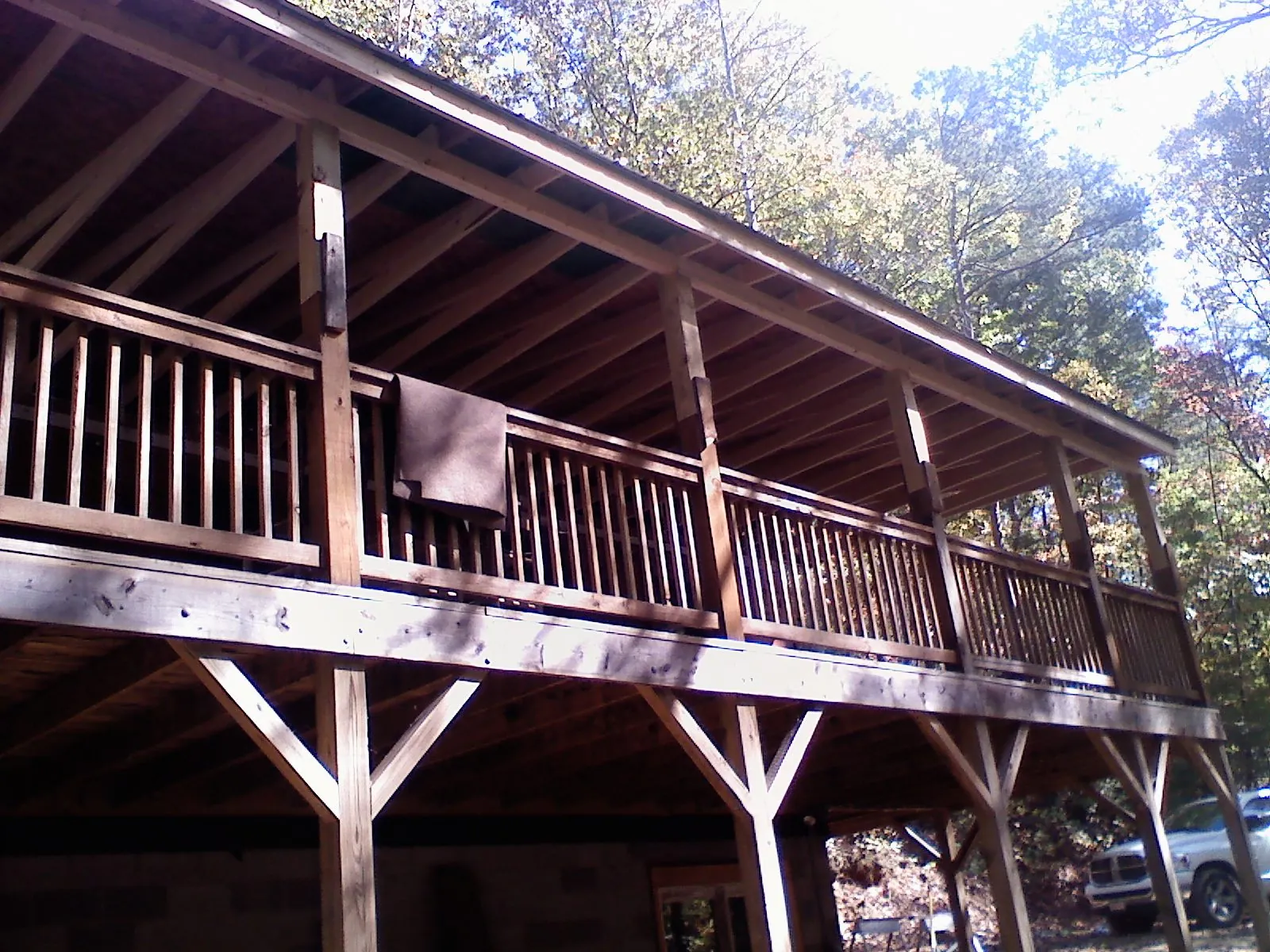 Timber framing under a new elevated porch and deck — Roof Leak Repair in Worth by Roofing Brothers